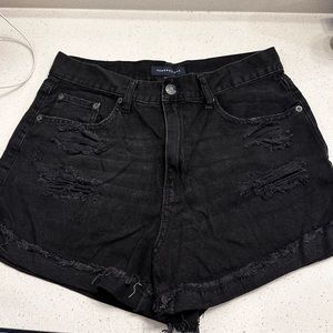 Aeropostale Black Denim MIDI Shorts